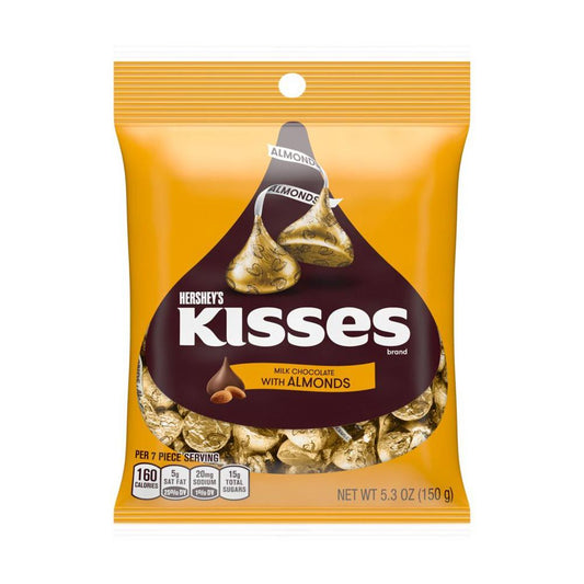 HERSHEY KISSES MILK CHOCOLATE WITH ALMONDS (150GM)