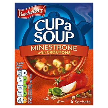 BACHELOR CUP-A-SOUP MINESTRONE WITH CROUTONS (4 CUPS-81GM)