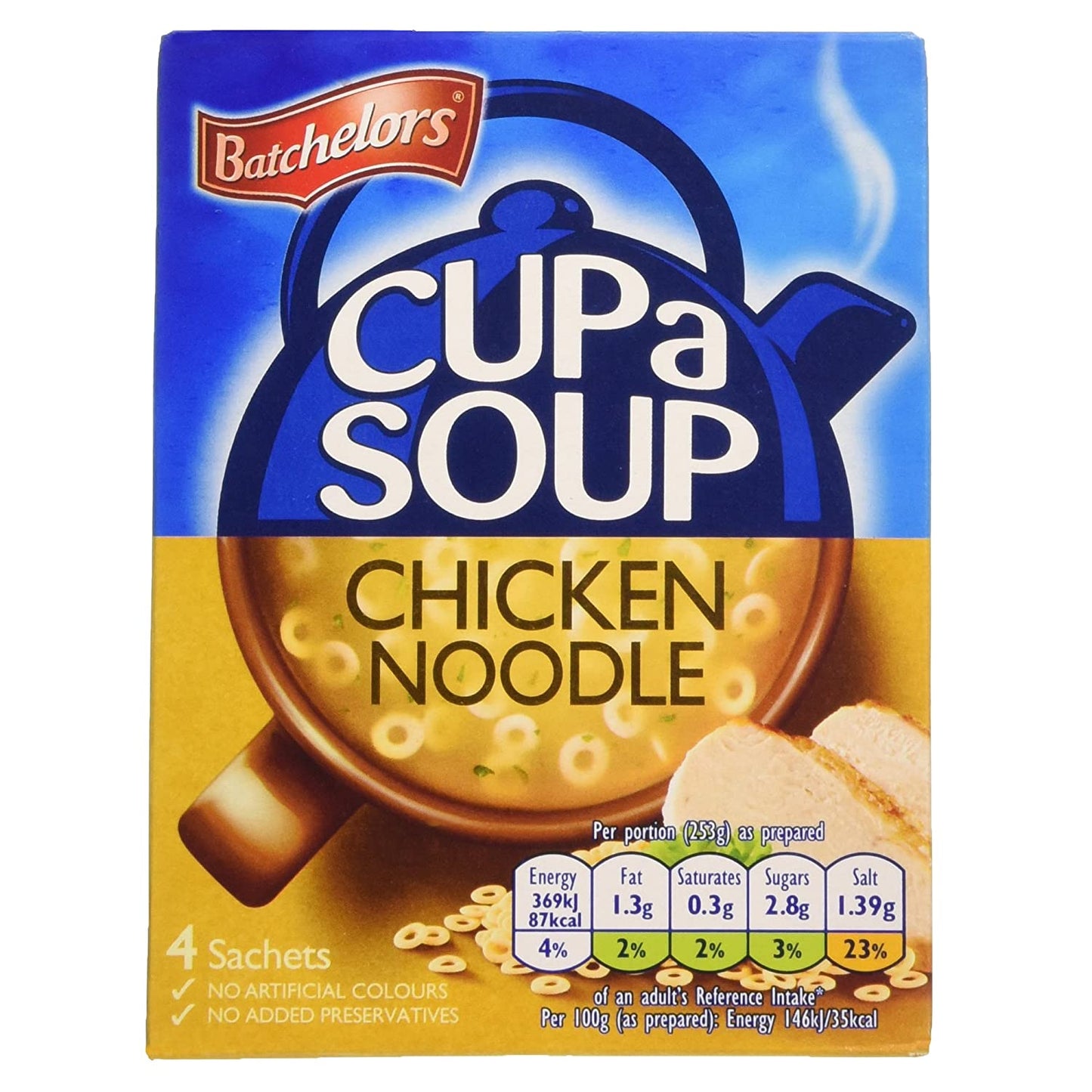 BACHELORS CUP-A-SOUP CHICKEN NOODLE FLAVOUR (4 CUPS-81GM)