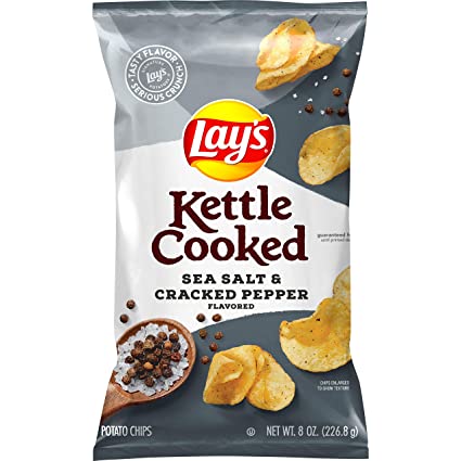 LAYS KETTLE COOKED SEA SALT AND BLACK PEPPER(226GM)