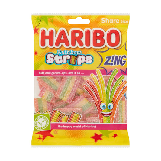 HARIBI RAINBOW STRIPS SOUR CANDY (130GM)